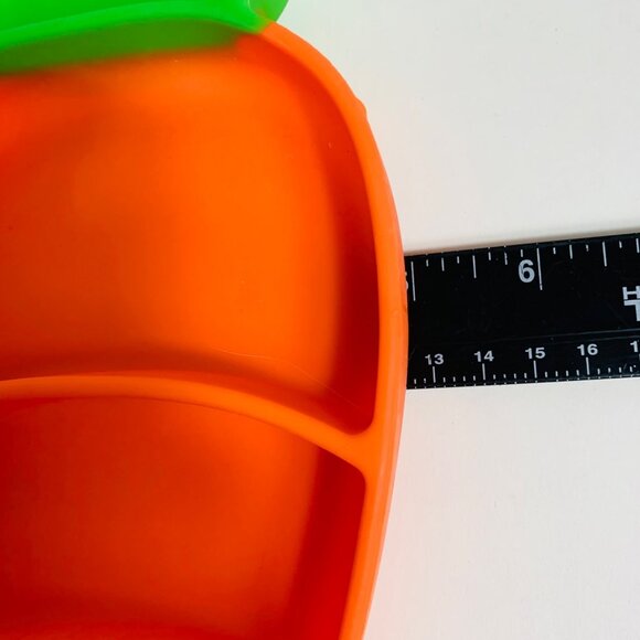 Healthy Eating Toddler Carrot Plate Shaped Silicone Feeding Set Utensils Straw - Picture 8 of 14